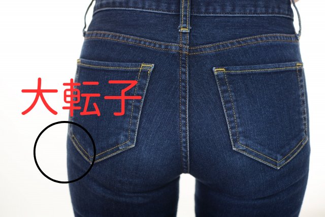大転子が出ているお尻の写真